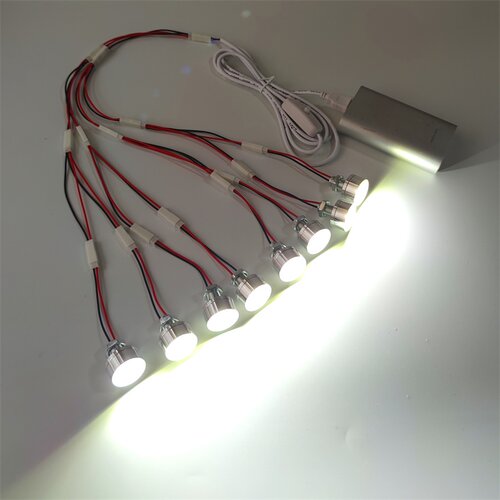 USB插头LED小灯四头 六头 八头 十头照明灯多功能调光开关usb接口