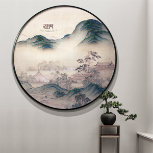 连绵山景立体实物画钉子画入户画玄关背景装饰画客厅画饭厅过道画