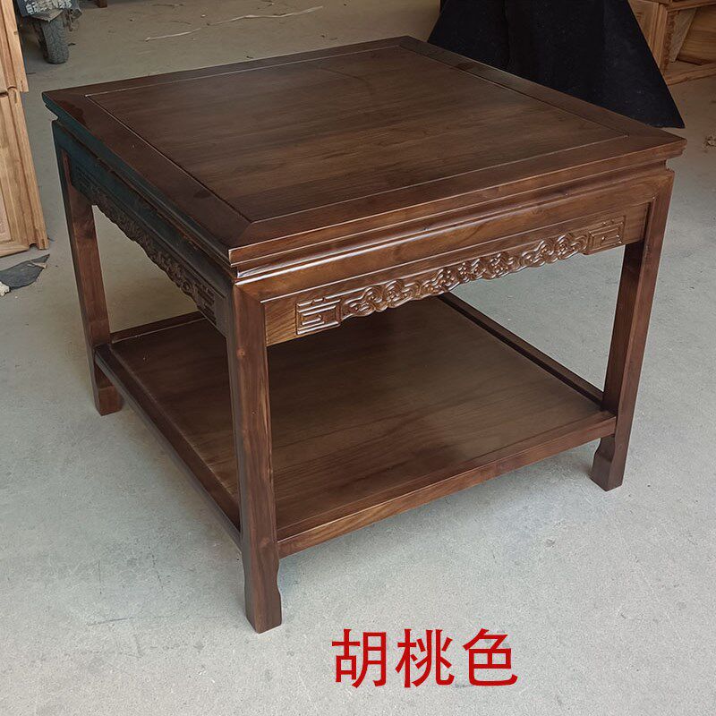 全实木小桌子家用客厅沙发边置物正方形喝茶用小茶台桌方形边角几