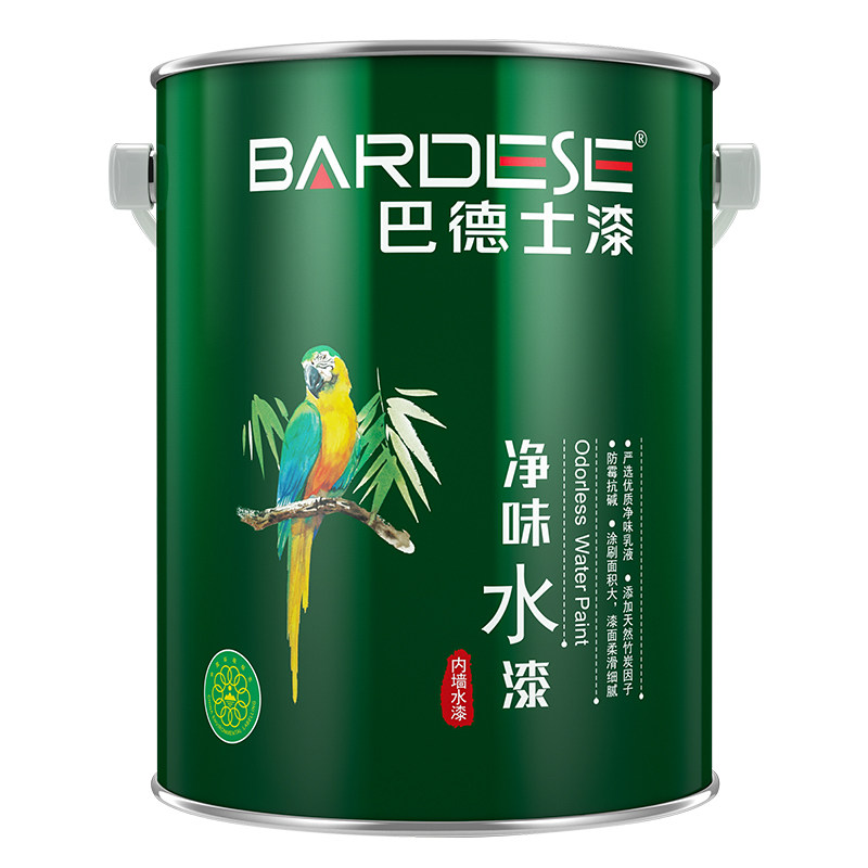 巴德士净味水漆室内家用 十环认证乳胶漆卧室墙漆自刷竹炭防霉漆