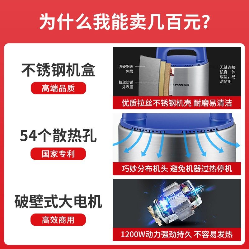力果绞肉机商用大功率山药鱼机全自动家用强力大容量碎菜小型电动