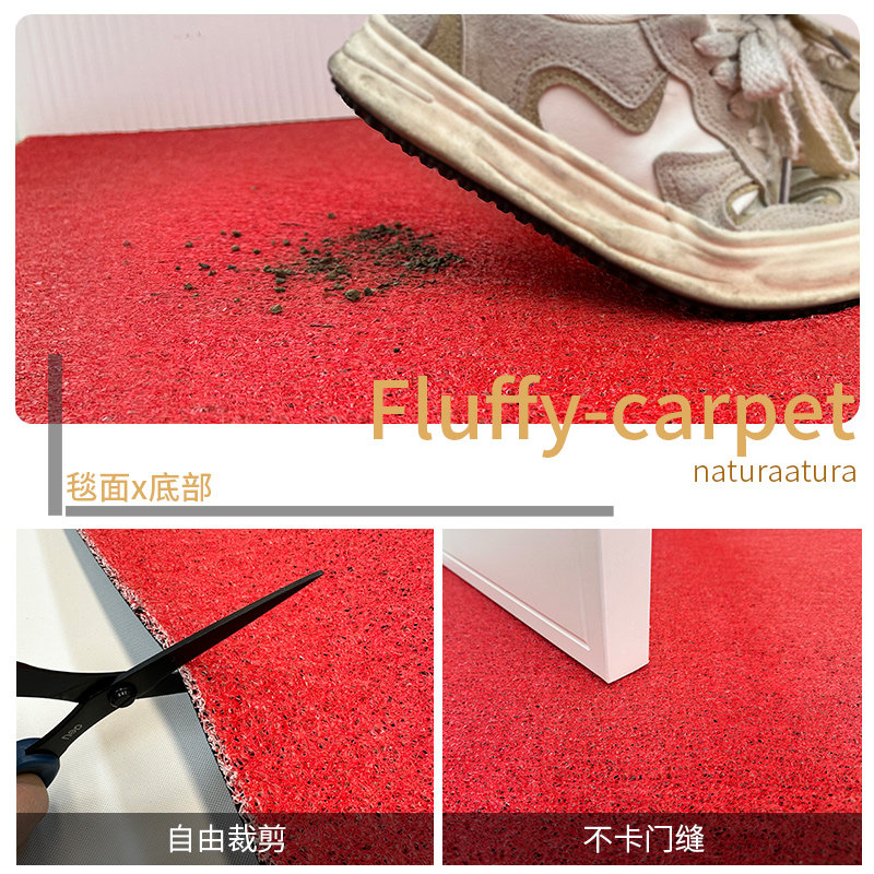 入户门地垫进门家用踩脚垫门垫出入平安新年红色丝圈地毯定制裁剪