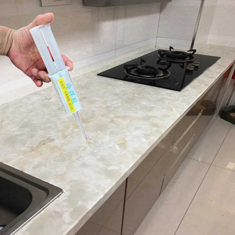 修补人造台面裂缝专用胶水石英石灶台裂纹修补胶大理石裂痕修复剂