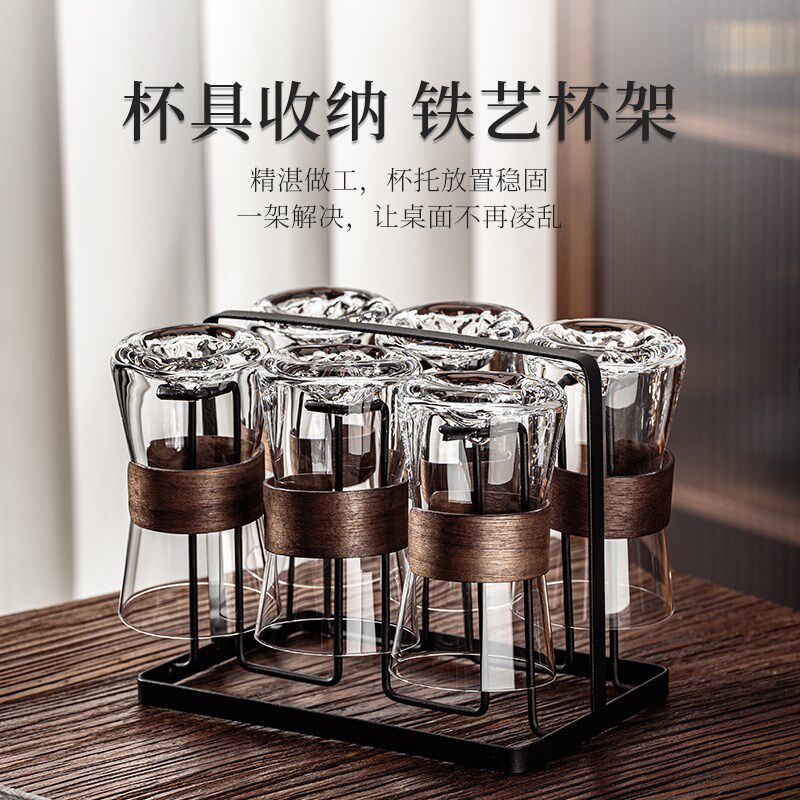 观山玻璃杯套装家用客厅高颜值喝茶具杯子待客乔迁新居水壶一整套