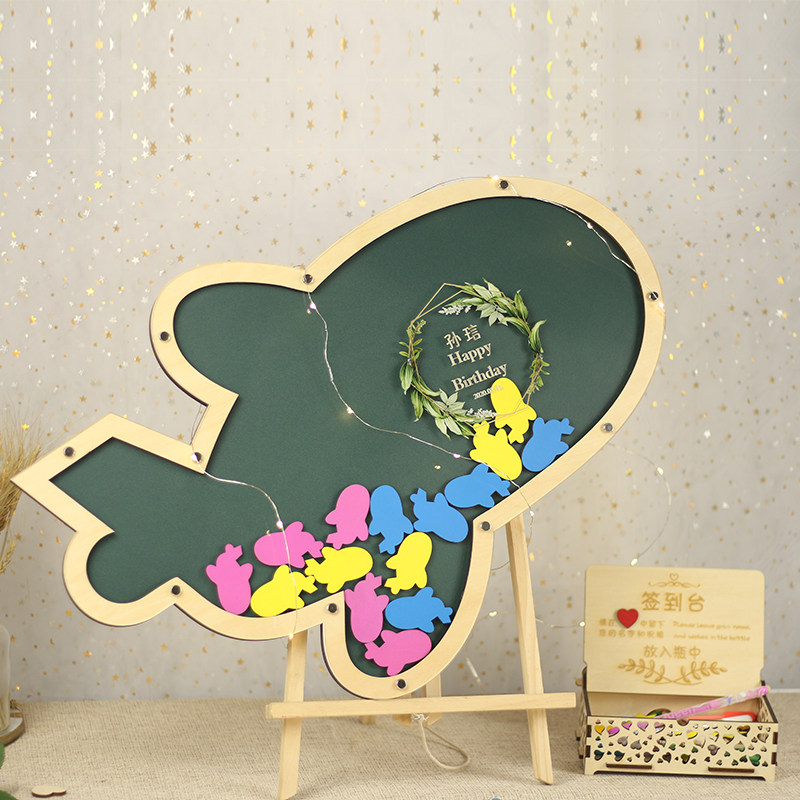 绿色飞机创意签到板结婚礼婚庆摆件布置签到墙创意礼金签名簿定制