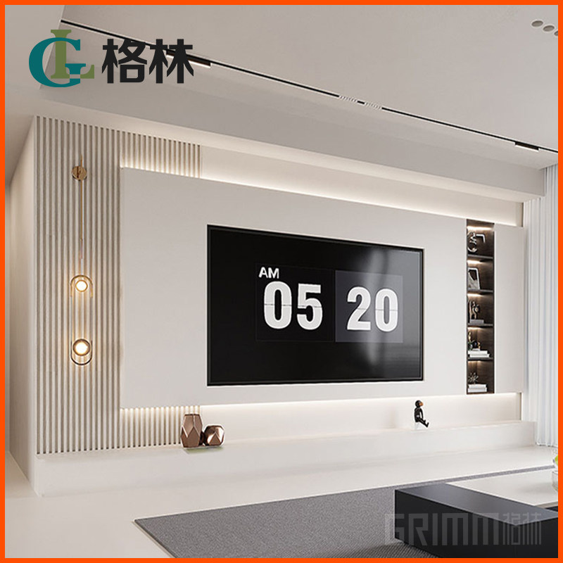 2023新款网红电视背景墙瓷砖悬空现代简约岩板大理石客厅轻奢装饰