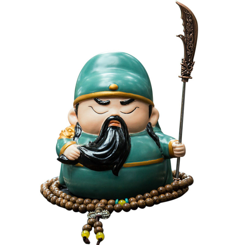 汽车摆件武财神Q版车载关公车内装饰品创意高档车上中控台关二爷