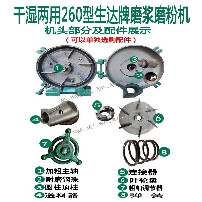 260型磨浆机磨粉机干湿两用生达牌大型商用五谷杂粮打粉机家用