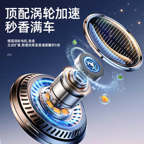 长安CS75plus太阳能旋转车载香薰cs75CS55汽车用香水摆件持久淡香