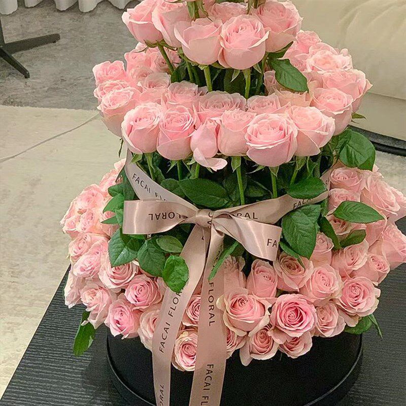 玫瑰生日蛋糕塔鲜花速递同城配送女友闺蜜杭州武汉南京上海成都店