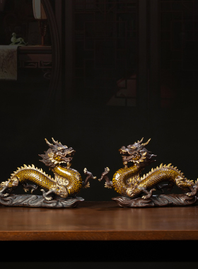 问瓷阁王顺祥龙摆件金龙青龙工艺礼品摆饰家居汉龙五爪龙装饰品万
