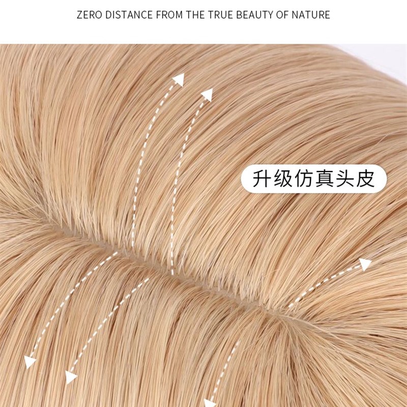 星晴假发白金色假发女短发全头套自然一刀切仿全真人发整顶假发套图片