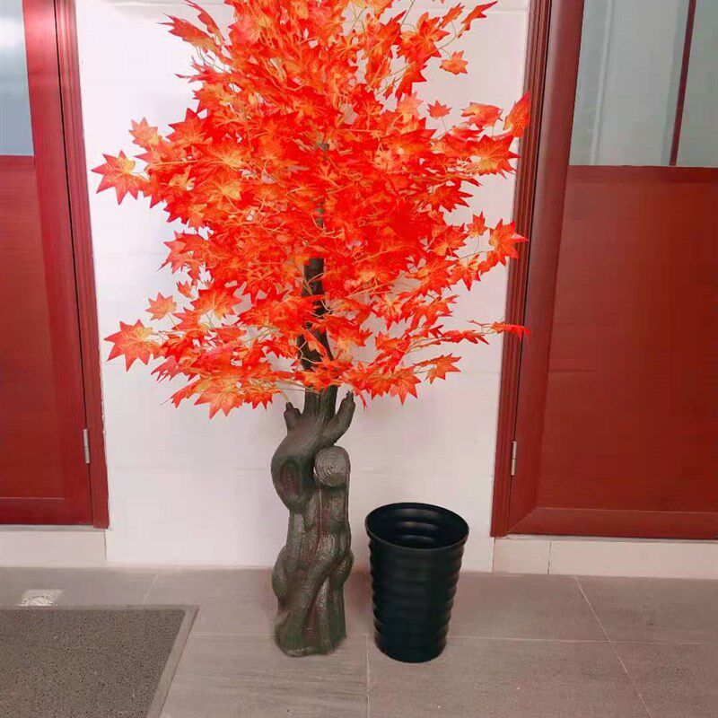 仿真植物盆栽红枫树装饰塑料假花防真花客厅摆件落地假盆景花艺