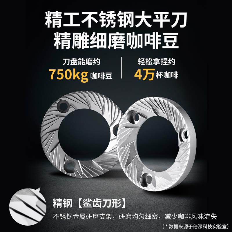 倍深50b咖啡磨豆机自动震粉平刀意式手冲小型家商用咖啡豆研磨机