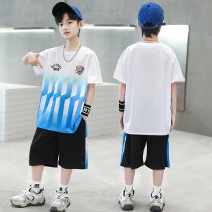 儿童篮球服夏季套装男童运动装中大童短袖两件套男孩训练服速干衣