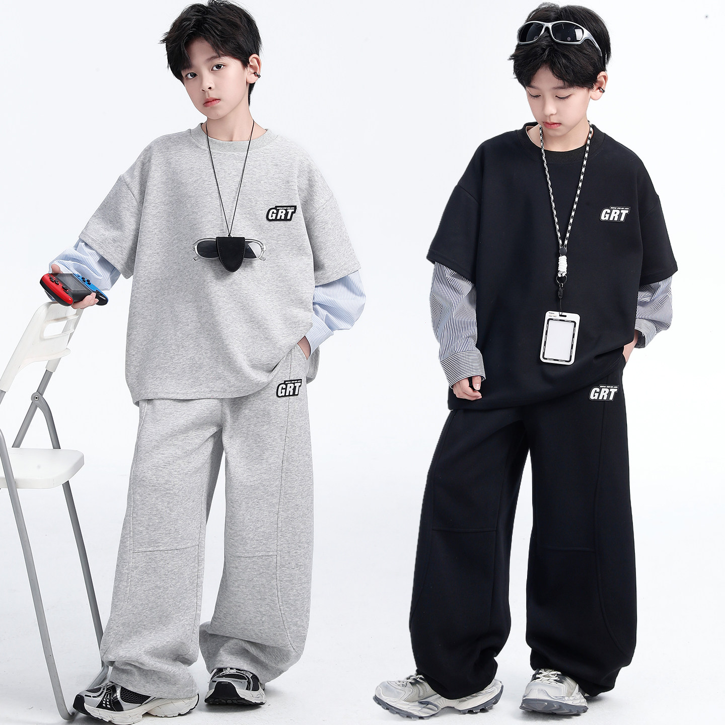 男童春装套装2026新款韩范儿童运动服春季中大童休闲卫衣两件套潮