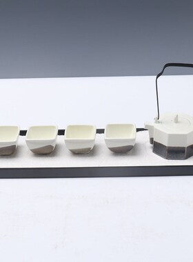 新中式茶具托盘组合摆件样板房茶室摆设桌面茶几八角茶具套装软装