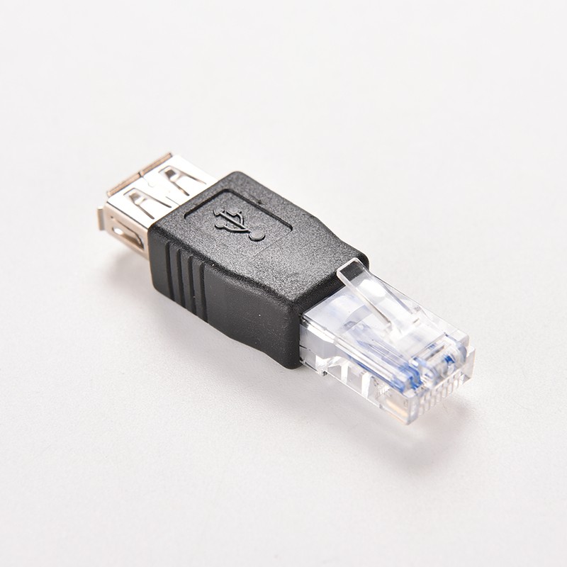 RJ45 转 USB 接头 网线水晶头转接器 USB 母头转 RI45 RJ11 6P4C图片