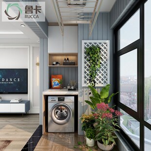 鲁卡阳台露台生态防腐木网格花架花盆隔断防腐阳台置物架