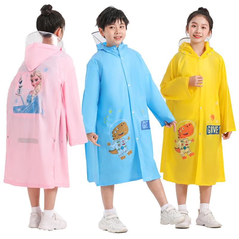 儿童雨衣反光条带书包位男童女童小孩幼儿园宝宝小学生雨披男女孩图片