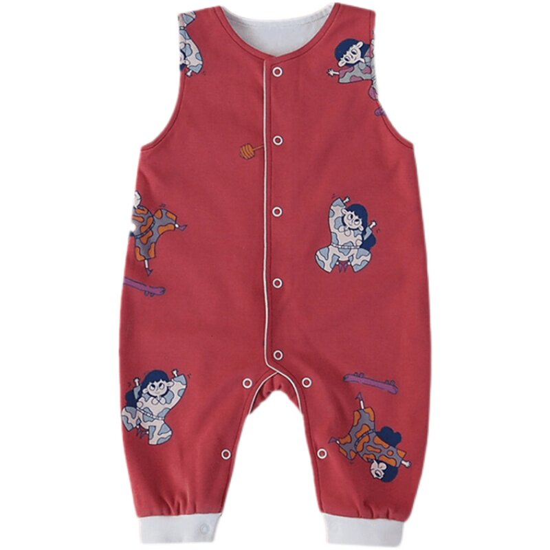 婴儿背带裤春秋薄款外穿宝宝纯棉连体开裆裤男女儿童春装双层裤子