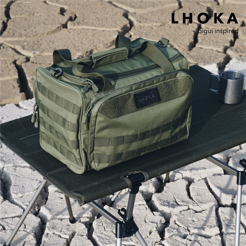 LHOKA野外餐具收纳包户外露营野餐野炊包战术隔层杂物手提单肩包