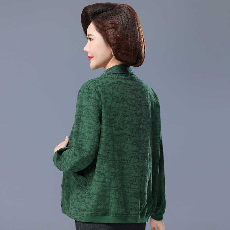 妈妈春装外套薄款新款纯棉长袖衬衫50岁妇女中老年加大码上衣洋气