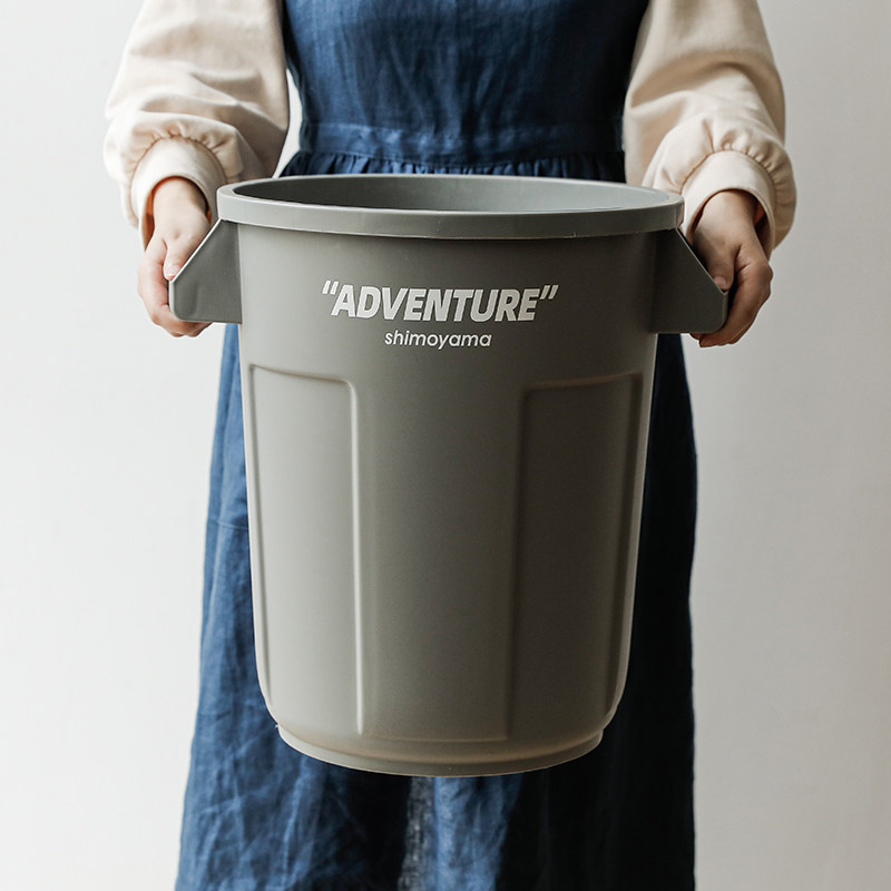 霜山工业风储物桶高颜值易清洁脏衣篓多功能收纳桶大容量垃圾桶