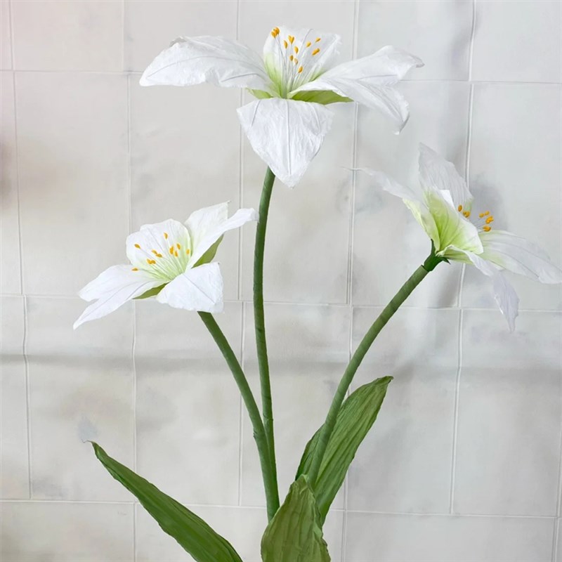 百合花纸花皱纹纸婚庆舞台路引花大花美陈橱窗拍照婚礼道具定制