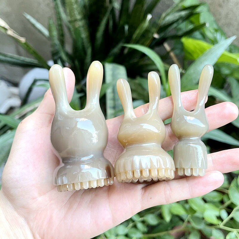 白水牛角莲蓬刮痧板面部美容棒美鼻器按摩脸眼部提拉刮脸板拨筋棒