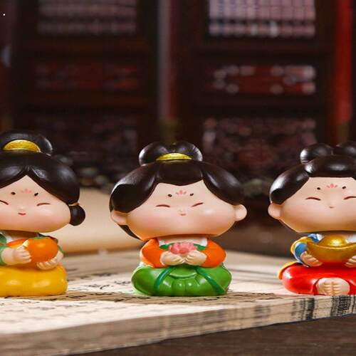 西安唐小糖摇头摆件车载可摇头古风娃娃创意中国风工艺礼品摆饰礼