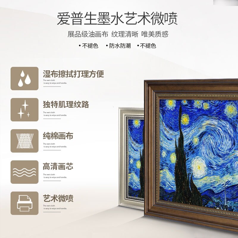 梵高电表箱装饰画免打孔总开关电闸盒配电箱遮挡挂画美式油画星空