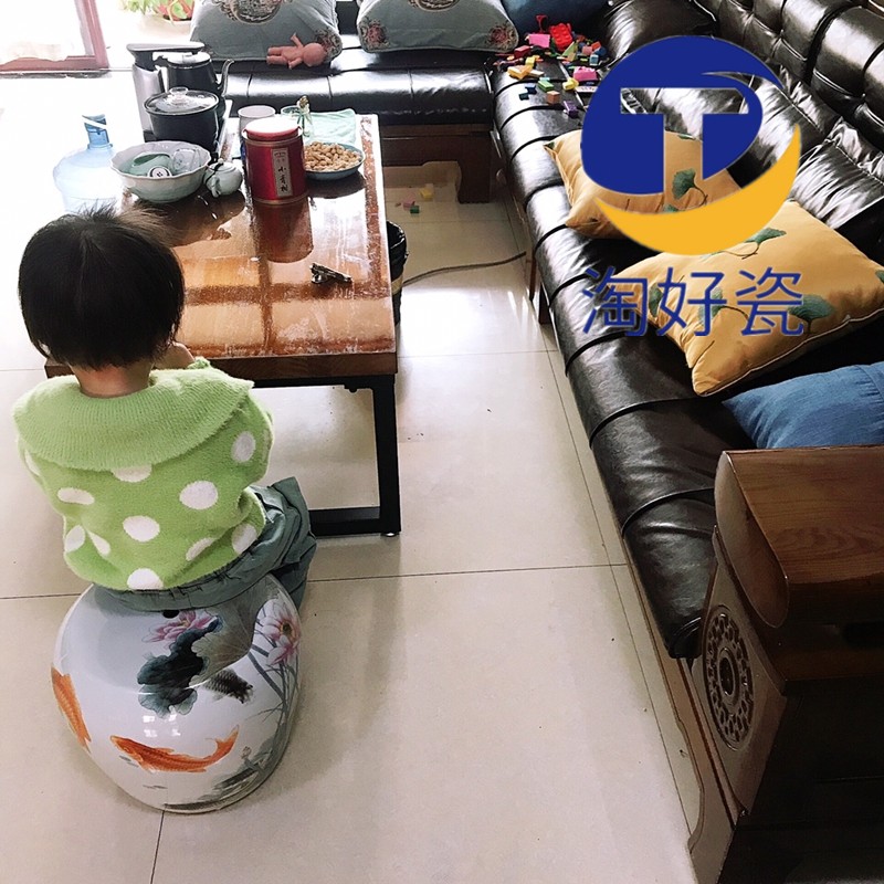 中式陶瓷凳子景德镇青花瓷器坐墩换鞋凳鼓墩凉墩浴凳矮凳花架摆件