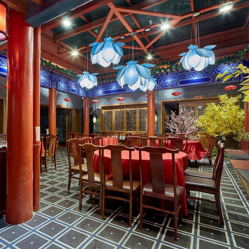 荷花灯莲花灯新中式仿古禅意茶室古风灯具中国风复古灯饰餐厅吊灯