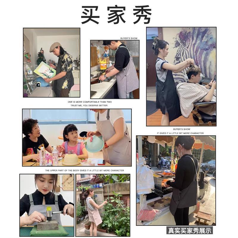 围裙男防水防油定制印logo罩衣咖啡师美甲店奶茶店甜品店工作服女