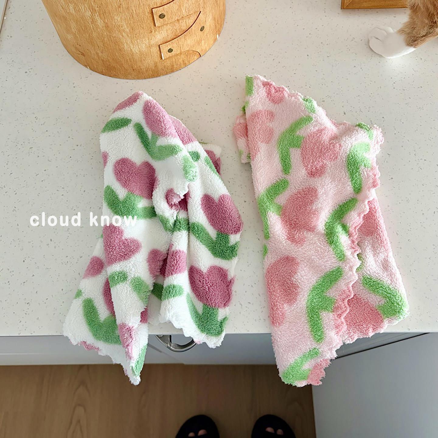 厨房吸水不掉毛抹布加厚珊瑚绒清洁洗碗方巾家用百洁布擦桌布毛巾