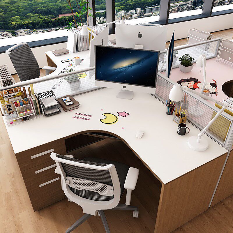 转角书桌垫拐角l型弧形 学习写字台电脑工位办公室桌布桌面保护垫