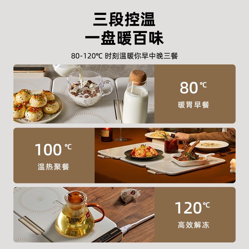 大宇折叠暖菜板家用饭菜保温板热菜板加热菜板餐桌恒温菜板餐桌垫