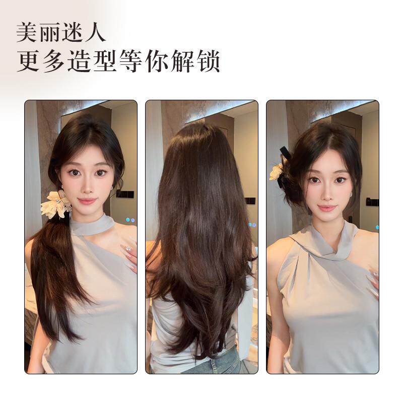假发片一片式v型发尾高层次无痕接长发女神之翼增发量蓬松卷发片