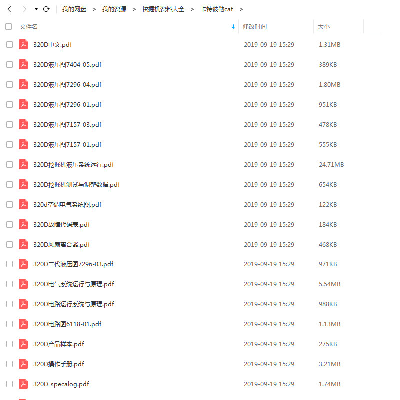 挖机维修资料大全卡特挖机电路维修资料液压图资料D系列机型新款