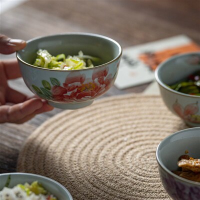 【语宇】手绘正德碗景德镇中式复古手绘釉下彩家用饭碗简约米饭碗