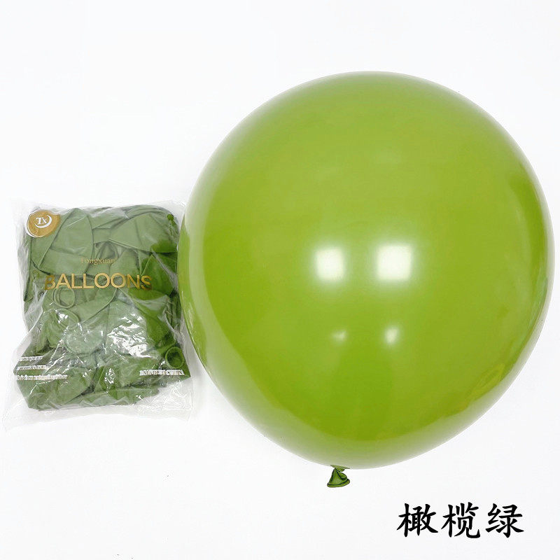TX彤萱18寸整包复古粉豆沙橄榄绿雾霾灰沙滩白珠光白圆形乳胶气球