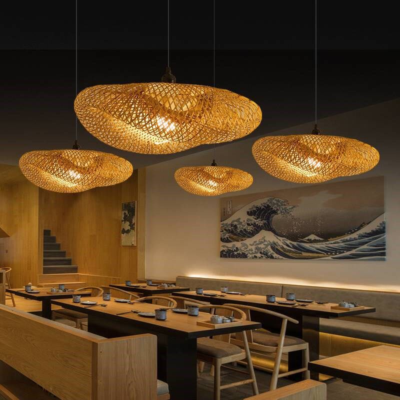 仿古中式竹编吊灯禅意茶室灯罩餐厅店铺民宿装饰个性艺术竹艺灯具