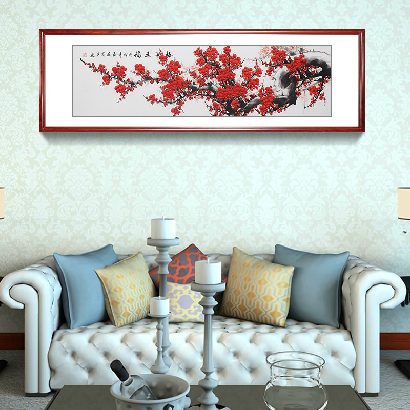 纯手工写意花鸟水墨梅花画客厅餐厅茶室装饰画礼品画好运家居字画