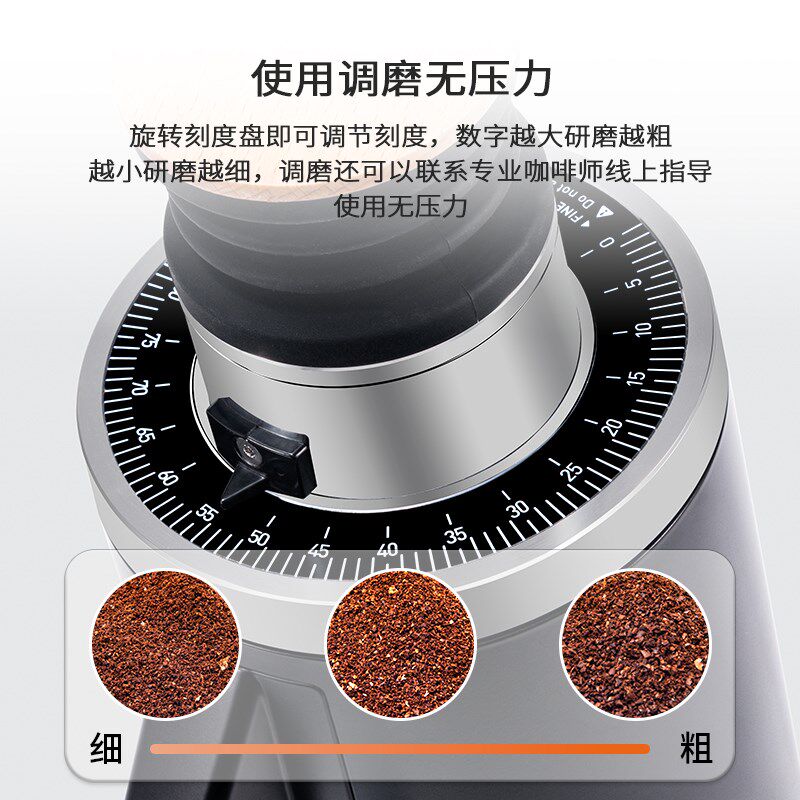 DF54意式咖啡豆研磨机电动磨豆机家用单份咖啡粉磨粉机54mm磨盘