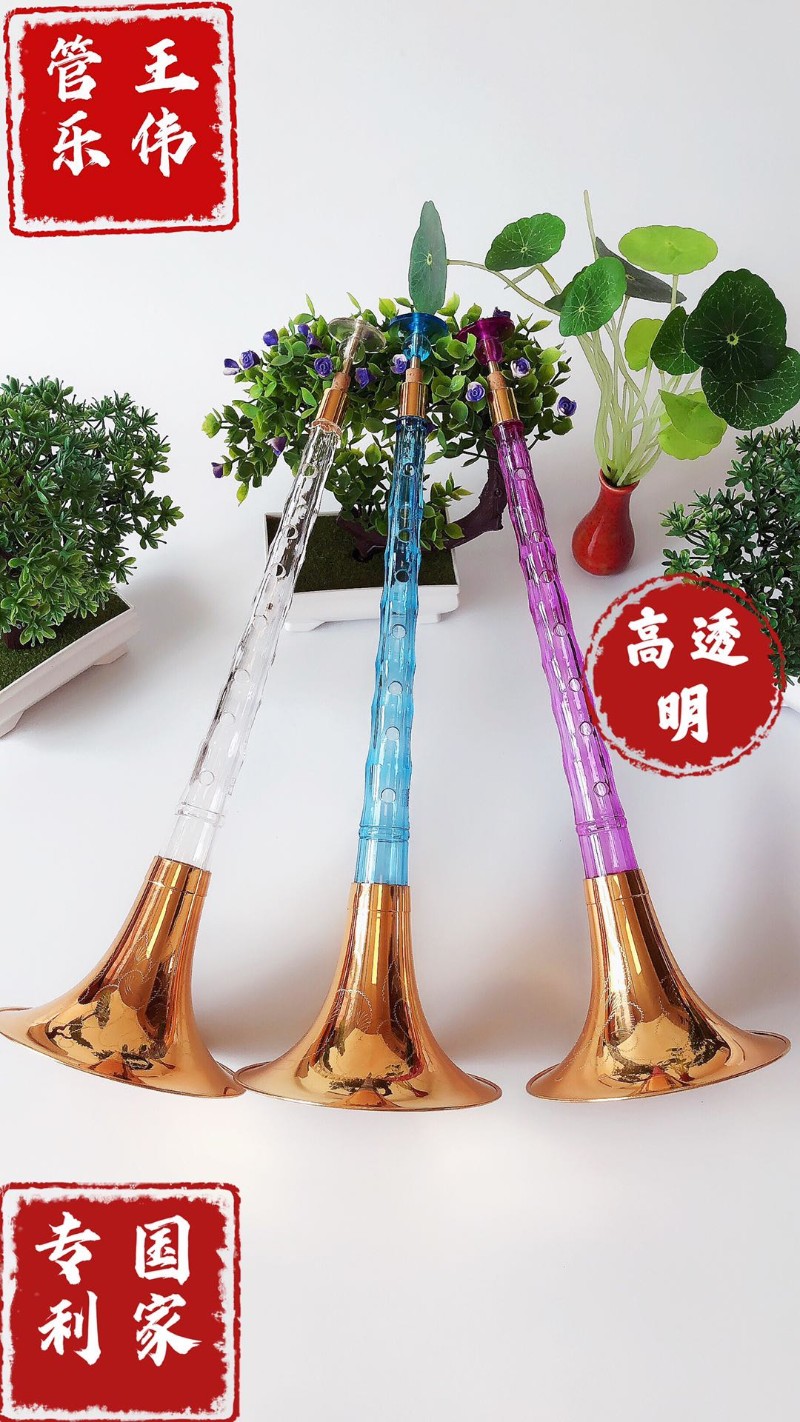 新品水晶唢呐演奏级舞台演奏唢呐塑料唢呐透明王伟管乐唢呐包邮