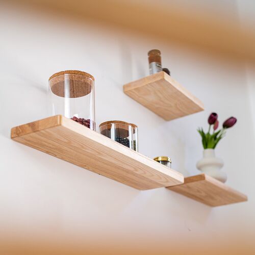 实木一字隔板墙上置物架壁挂式客厅电视简约墙面卧室多层陈列书架