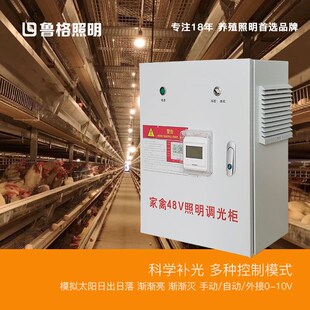 鲁格鸡舍灯光48V调光器led灯控制柜养殖场0-10V外控电源配电箱