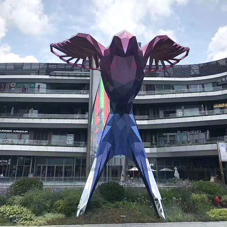 城市广场步行街商业地产园林景观创意彩色不锈钢金属铁艺燕子雕塑
