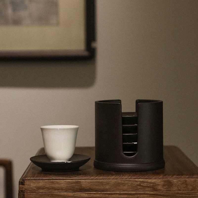 一九茶舍电木纯锡装饰茶托六个一组杯托杯垫功夫茶具配件茶道零配